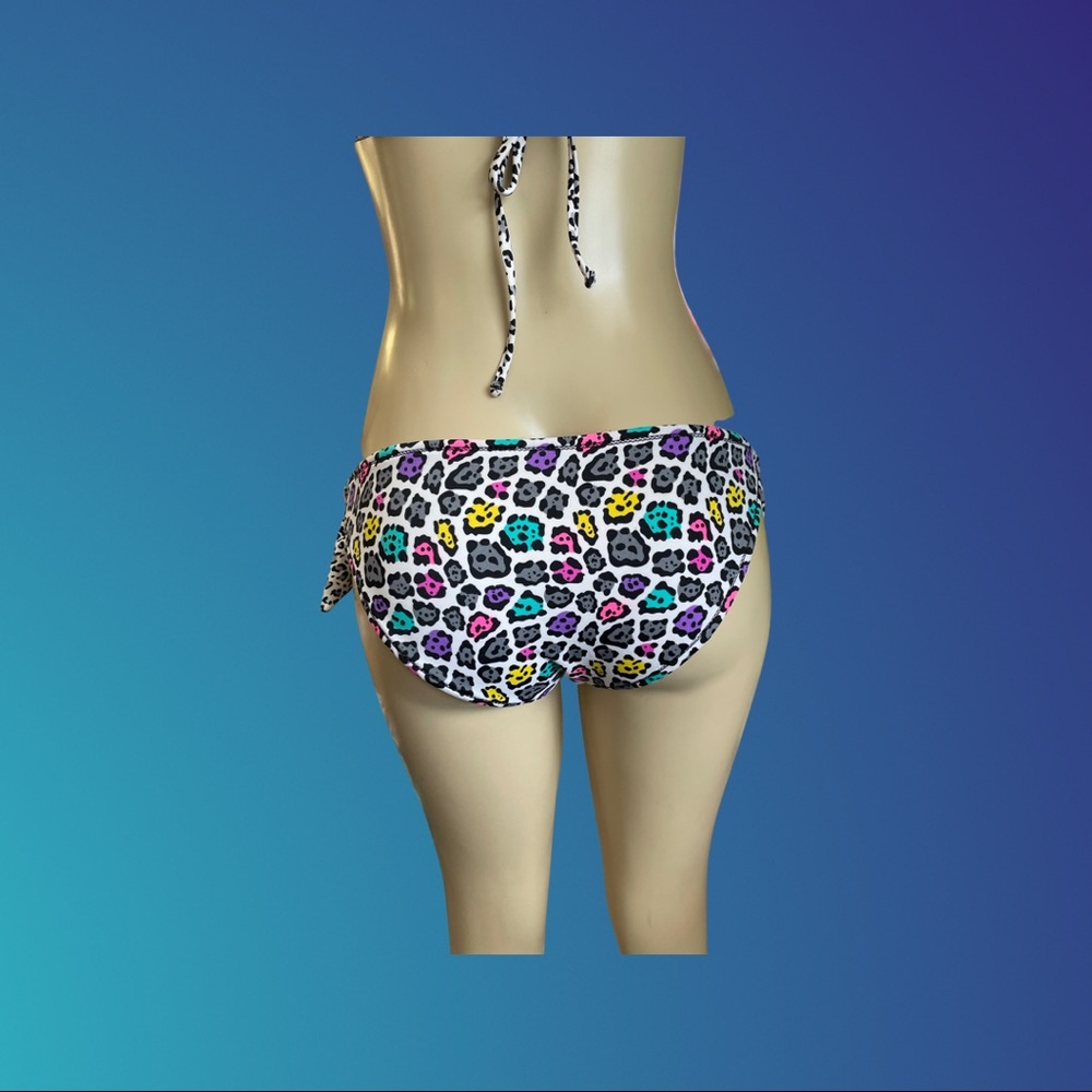 Reversible String Bikini colorful leopard print size S/M - Picture 6 of 16